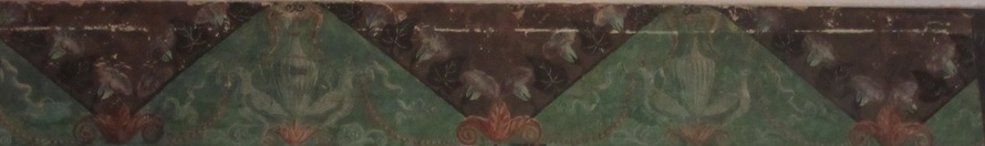 Upper border of a historic wallpaper at the Morris-Jumel Mansion.