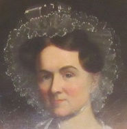 Detail of a portrait of Eliza Jumel that hangs at her former home, the Morris-Jumel Mansion.