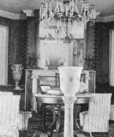 Photograph,, ca. 1887, of the octagon room at the Morris-Jumel Mansion.