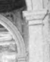 1887 photograph showing painted moldings in the hallway of the Morris-Jumel Mansion.