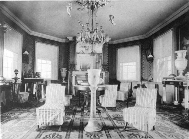 Photograph of the octagon room of the Morris-Jumel Mansion, ca. 1887.