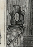 Side chair in the hallway of the Morris-Jumel Mansion, seen in a 19th-century engraving. 